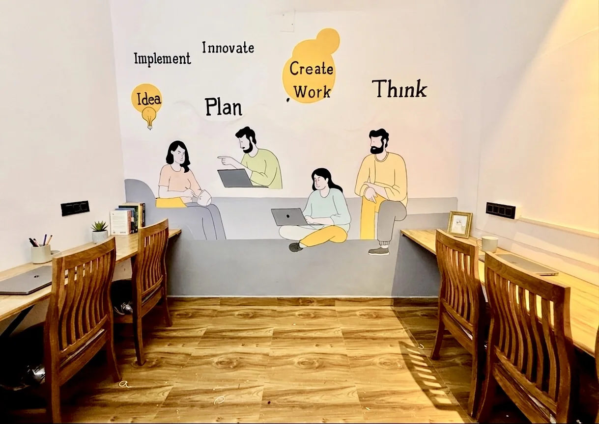 Dedicated coworking room at HOSHTEL99 Delhi